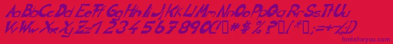fuente CirclineItalic – Fuentes Moradas Sobre Fondo Rojo