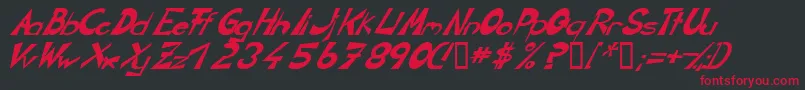 CirclineItalic Font – Red Fonts on Black Background
