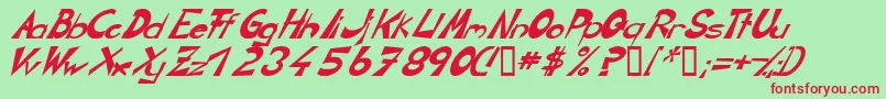 CirclineItalic Font – Red Fonts on Green Background