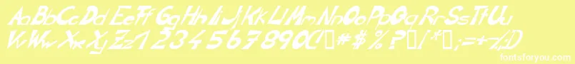 fuente CirclineItalic – Fuentes Blancas Sobre Fondo Amarillo