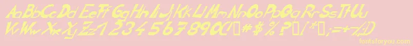 CirclineItalic Font – Yellow Fonts on Pink Background