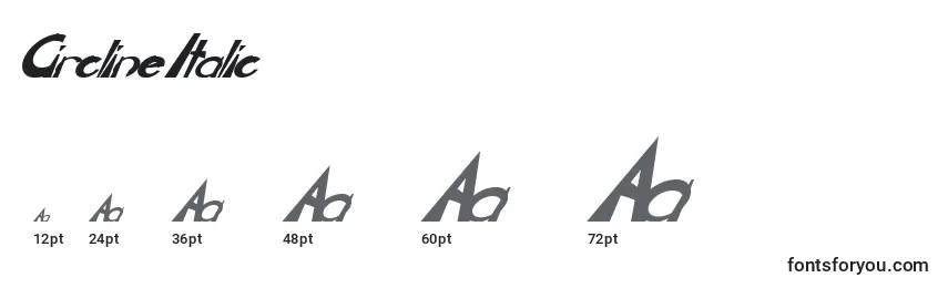 Размеры шрифта CirclineItalic
