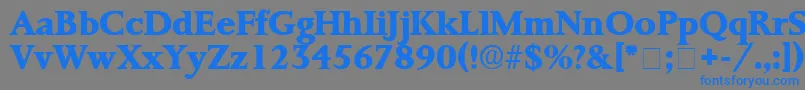 フォントProrenataDisplaySsi – 灰色の背景に青い文字