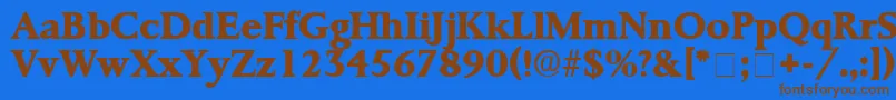 ProrenataDisplaySsi-fontti – ruskeat fontit sinisellä taustalla