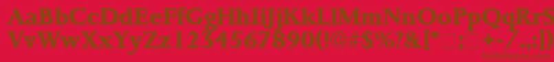 ProrenataDisplaySsi-fontti – ruskeat fontit punaisella taustalla