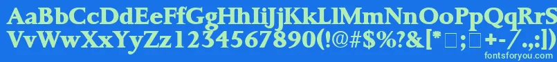 ProrenataDisplaySsi Font – Green Fonts on Blue Background