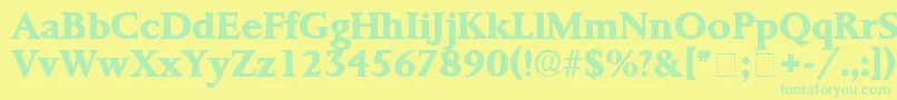 ProrenataDisplaySsi Font – Green Fonts on Yellow Background