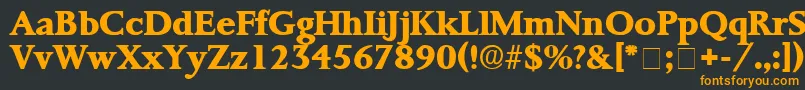 フォントProrenataDisplaySsi – 黒い背景にオレンジの文字