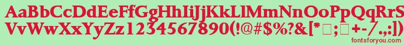 ProrenataDisplaySsi-Schriftart – Rote Schriften auf grünem Hintergrund