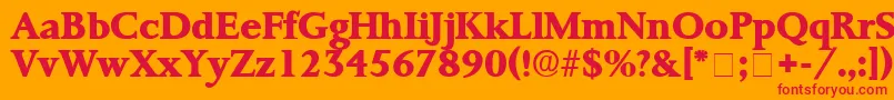 ProrenataDisplaySsi Font – Red Fonts on Orange Background