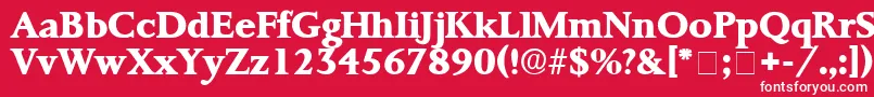 ProrenataDisplaySsi-fontti – valkoiset fontit punaisella taustalla