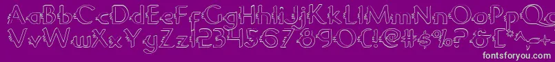 GypsyRoadOutline Font – Green Fonts on Purple Background