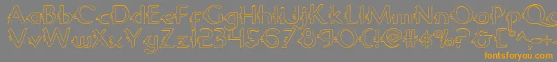 GypsyRoadOutline Font – Orange Fonts on Gray Background