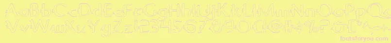 GypsyRoadOutline Font – Pink Fonts on Yellow Background