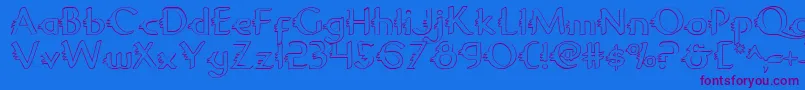 GypsyRoadOutline Font – Purple Fonts on Blue Background