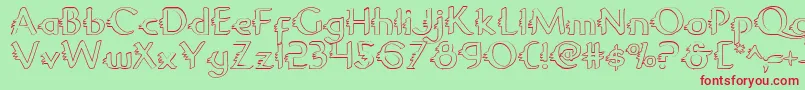 GypsyRoadOutline Font – Red Fonts on Green Background