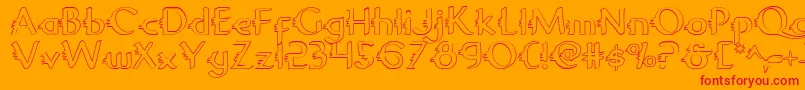 GypsyRoadOutline Font – Red Fonts on Orange Background