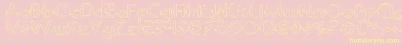 GypsyRoadOutline Font – Yellow Fonts on Pink Background