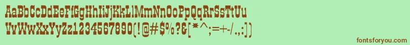 フォントAGildiaroughBold – 緑の背景に茶色のフォント