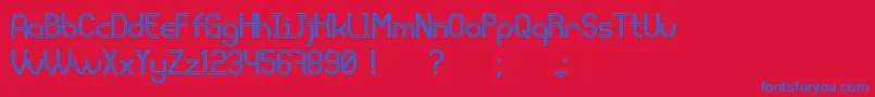 Liquidrom-Schriftart – Blaue Schriften auf rotem Hintergrund