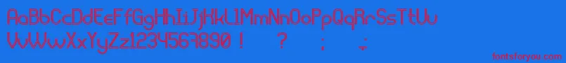 フォントLiquidrom – 赤い文字の青い背景