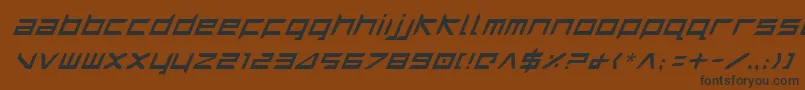 フォントHarrierItalic – 黒い文字が茶色の背景にあります