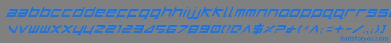 Fonte HarrierItalic – fontes azuis em um fundo cinza