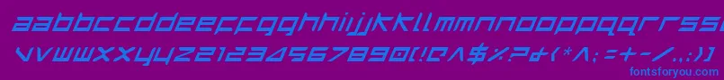 HarrierItalic-fontti – siniset fontit violetilla taustalla