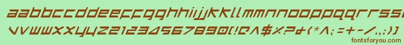 Fonte HarrierItalic – fontes marrons em um fundo verde