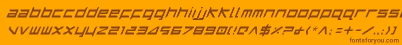 HarrierItalic-Schriftart – Braune Schriften auf orangefarbenem Hintergrund