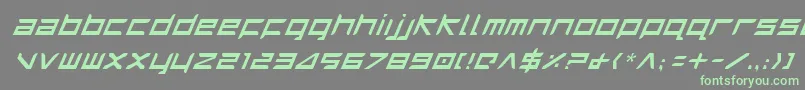HarrierItalic-fontti – vihreät fontit harmaalla taustalla