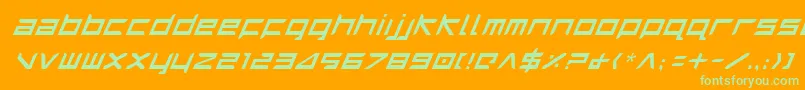 Шрифт HarrierItalic – зелёные шрифты на оранжевом фоне