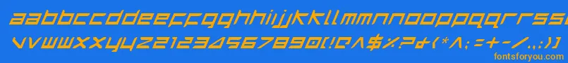 Шрифт HarrierItalic – оранжевые шрифты на синем фоне