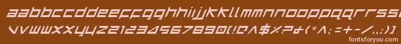HarrierItalic-Schriftart – Rosa Schriften auf braunem Hintergrund