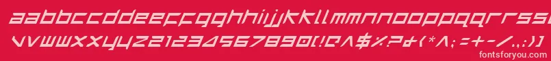 HarrierItalic Font – Pink Fonts on Red Background