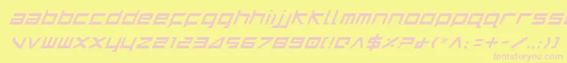 HarrierItalic-Schriftart – Rosa Schriften auf gelbem Hintergrund