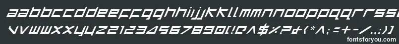HarrierItalic-fontti – valkoiset fontit mustalla taustalla