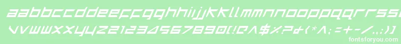 フォントHarrierItalic – 緑の背景に白い文字