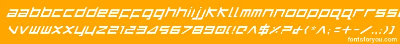 HarrierItalic-fontti – valkoiset fontit oranssilla taustalla