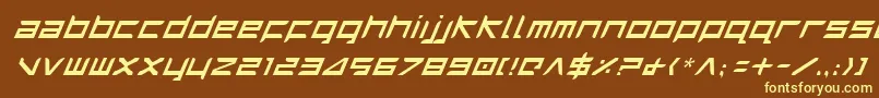 HarrierItalic-fontti – keltaiset fontit ruskealla taustalla