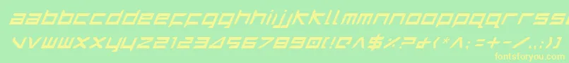 HarrierItalic-fontti – keltaiset fontit vihreällä taustalla