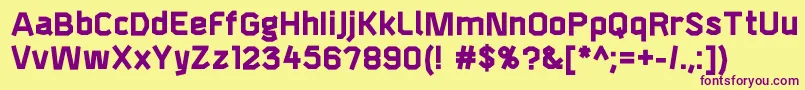 F4aagentbold Font – Purple Fonts on Yellow Background