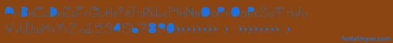 フォントBigattino – 茶色の背景に青い文字