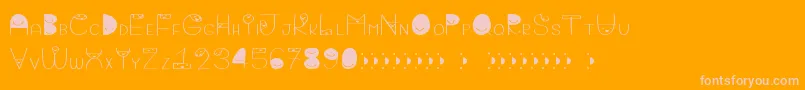 Bigattino-Schriftart – Rosa Schriften auf orangefarbenem Hintergrund