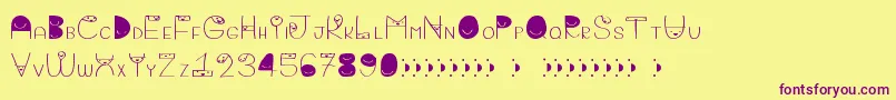 Bigattino Font – Purple Fonts on Yellow Background