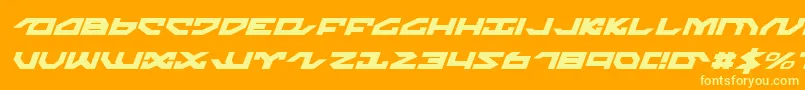 Nightrunneri Font – Yellow Fonts on Orange Background