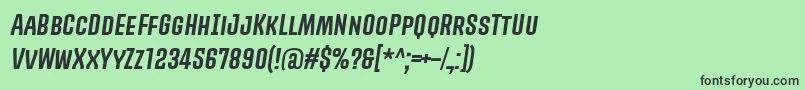 PromovaRegularItalic Font – Black Fonts on Green Background