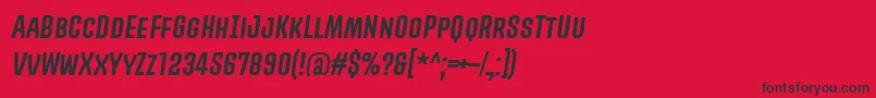 Czcionka PromovaRegularItalic – czarne czcionki na czerwonym tle