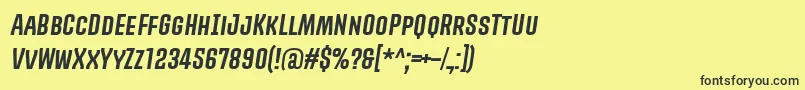 フォントPromovaRegularItalic – 黒い文字の黄色い背景