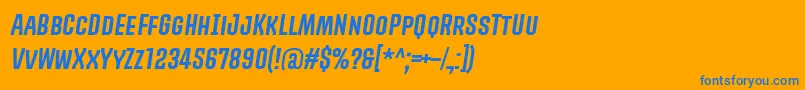 PromovaRegularItalic Font – Blue Fonts on Orange Background